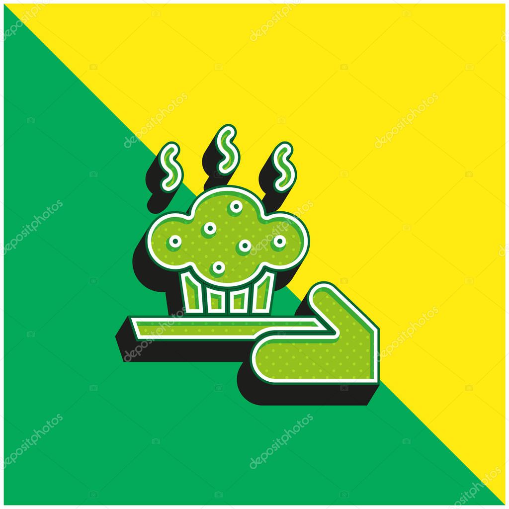 Baking Green and yellow modern 3d vector icon logo