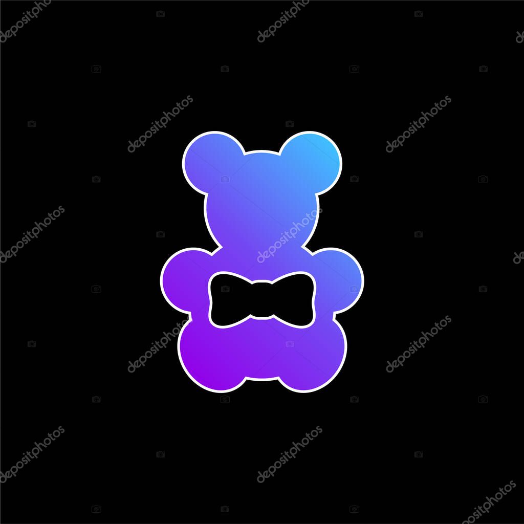 Bear blue gradient vector icon
