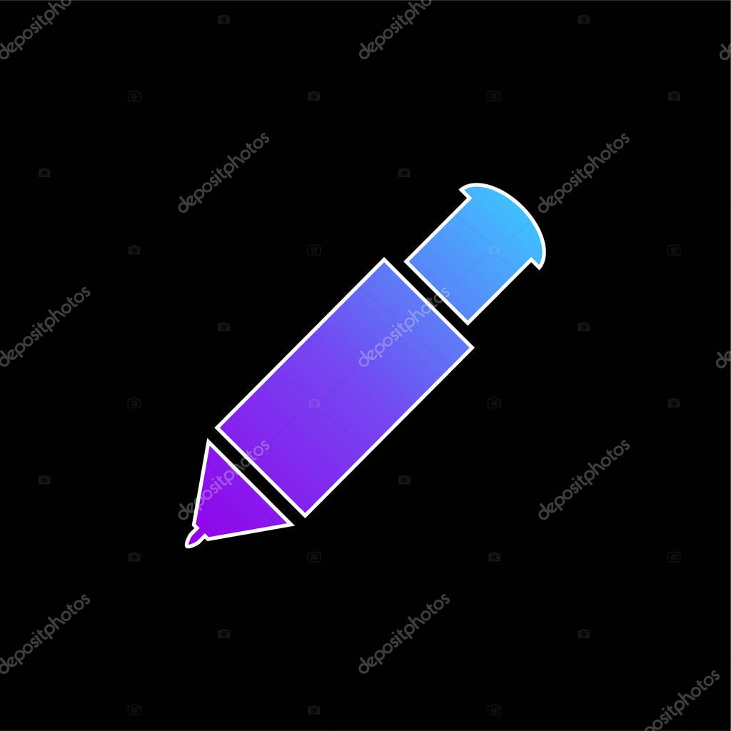 Big Mechanical Pen blue gradient vector icon