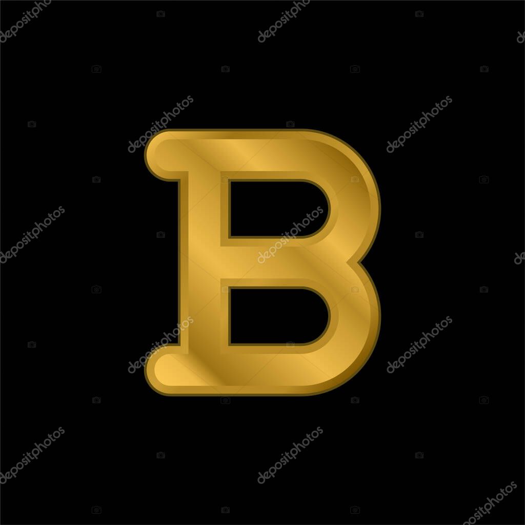 Bold gold plated metalic icon or logo vector