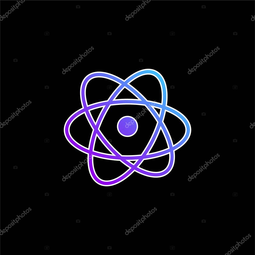 Atom blue gradient vector icon