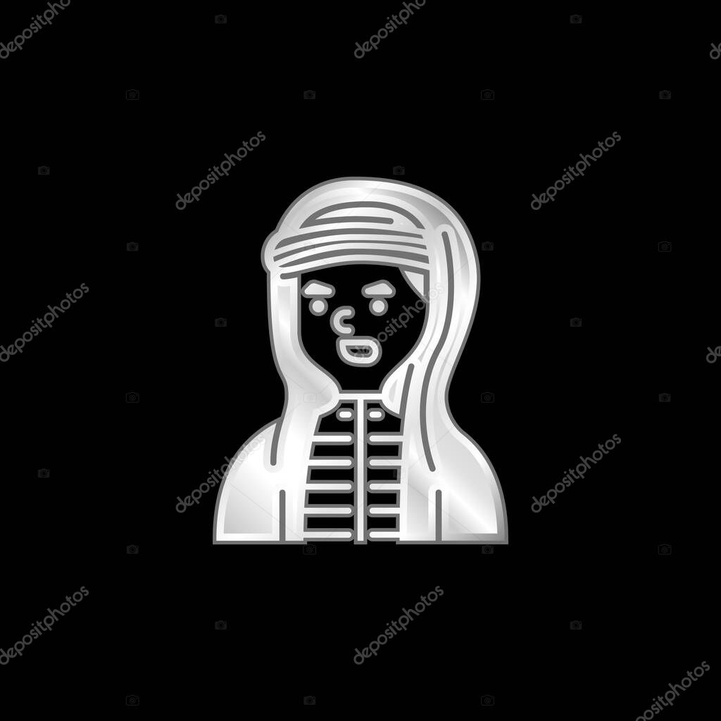 Boy silver plated metallic icon