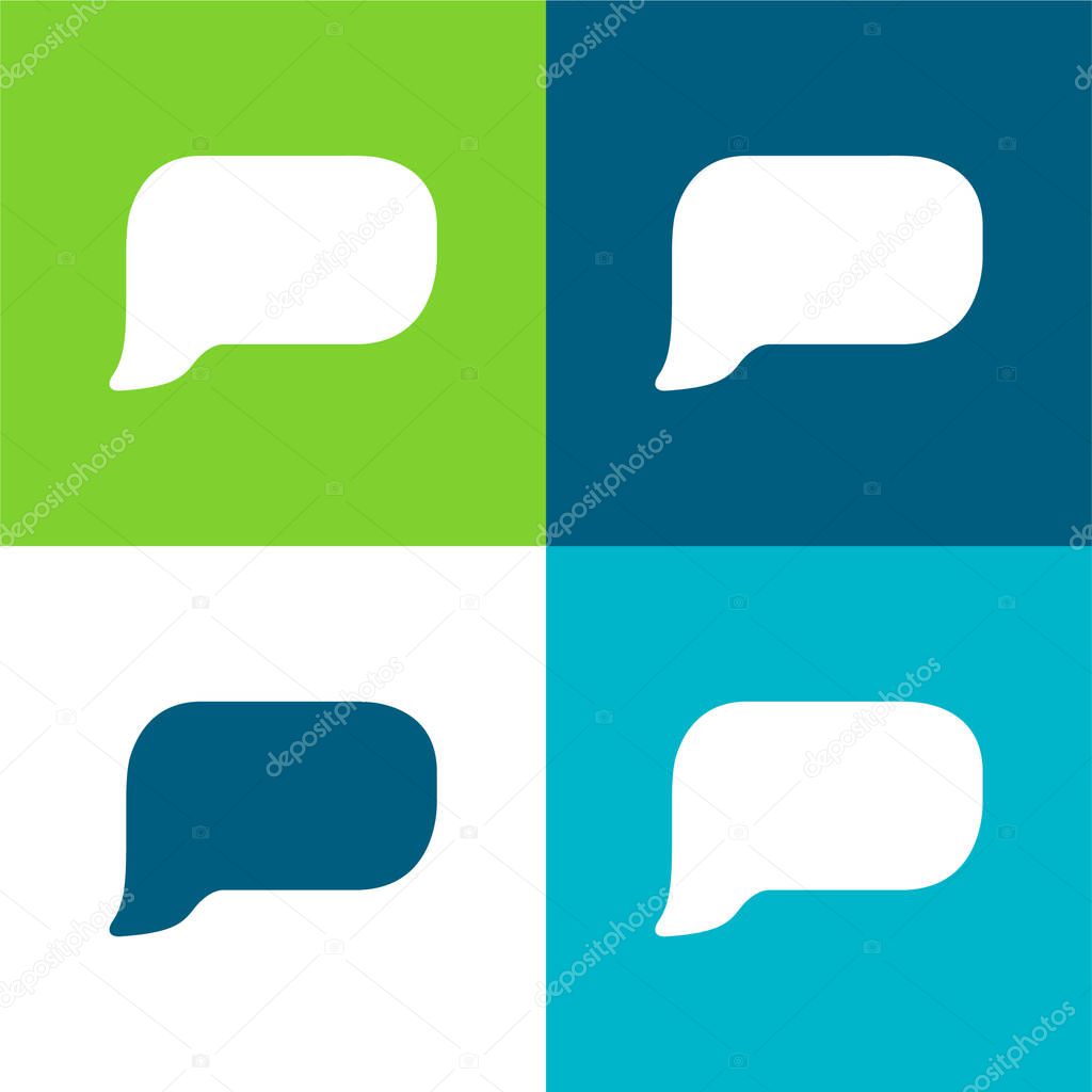 Black Empty Speech Bubble Flat four color minimal icon set