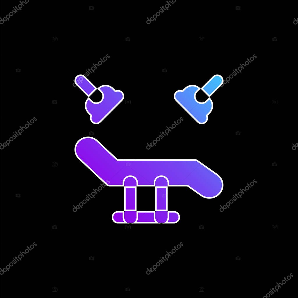 Bed blue gradient vector icon