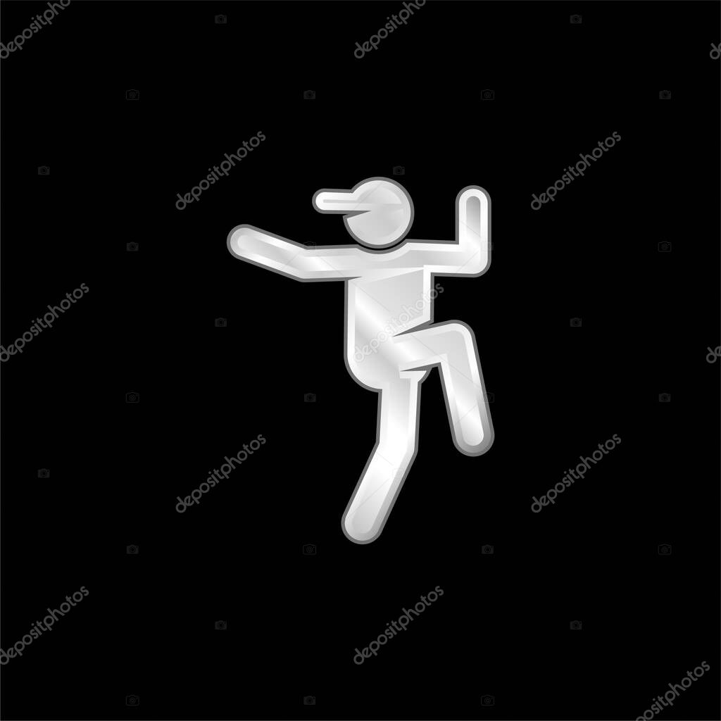 Breakdance silver plated metallic icon