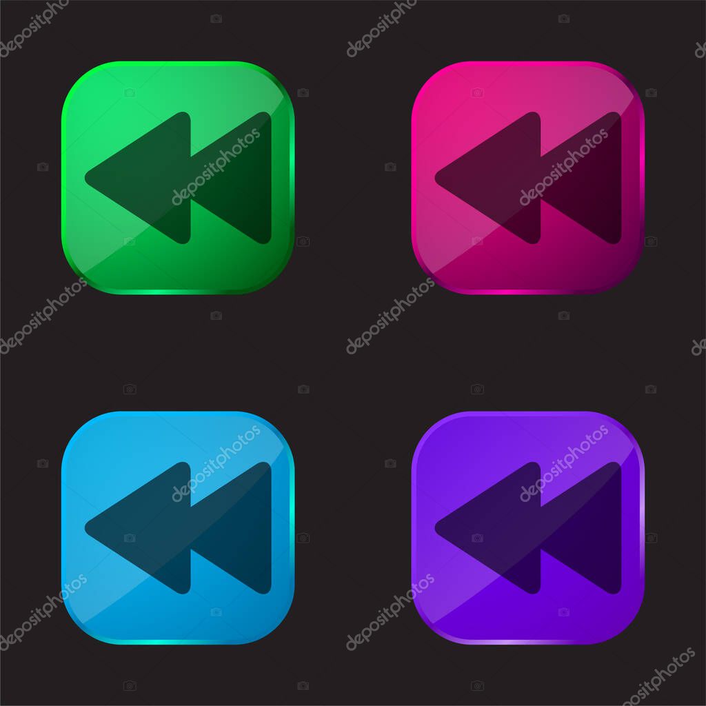 Backward Arrows Couple four color glass button icon