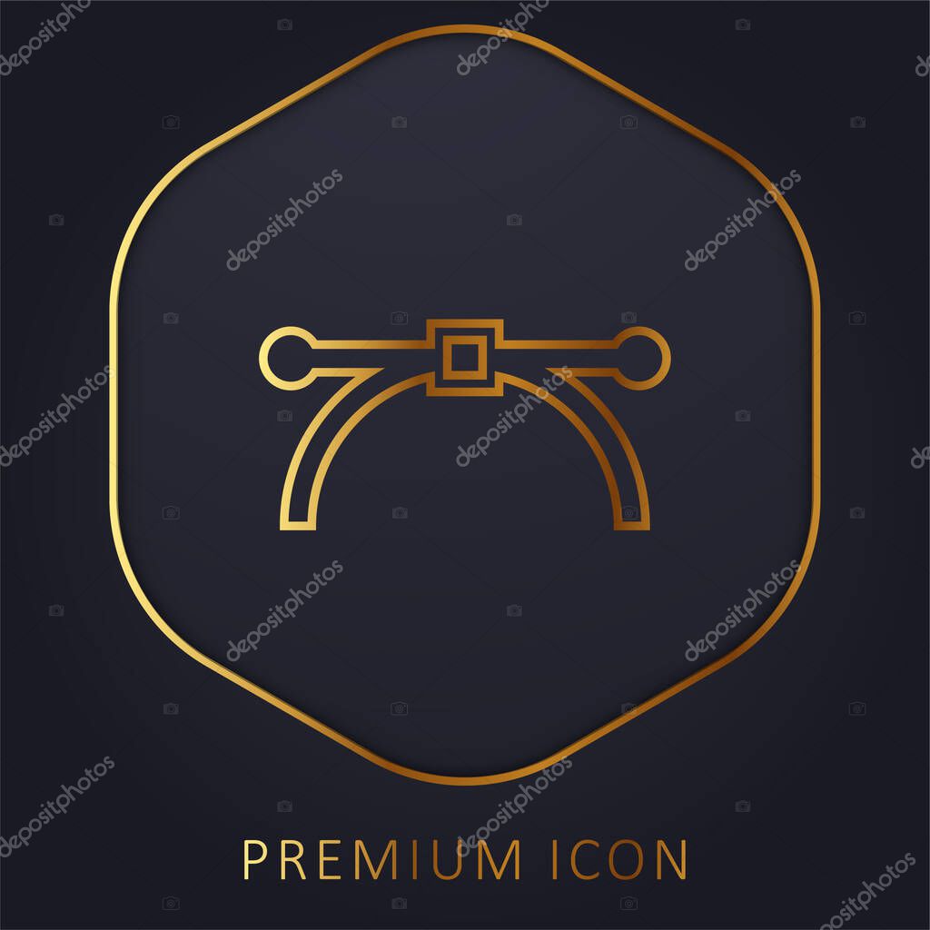 Anchor Point golden line premium logo or icon