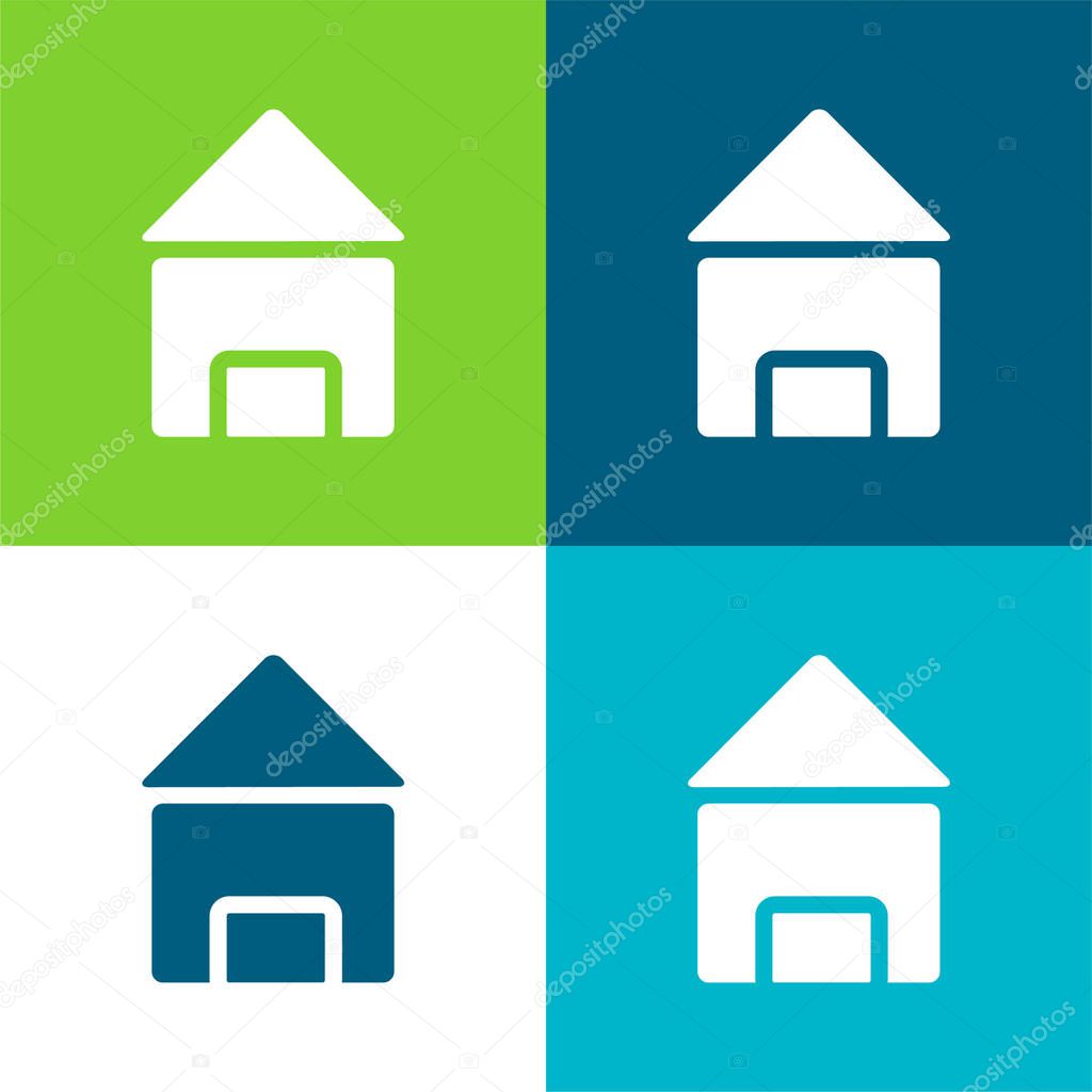 Black House Flat four color minimal icon set