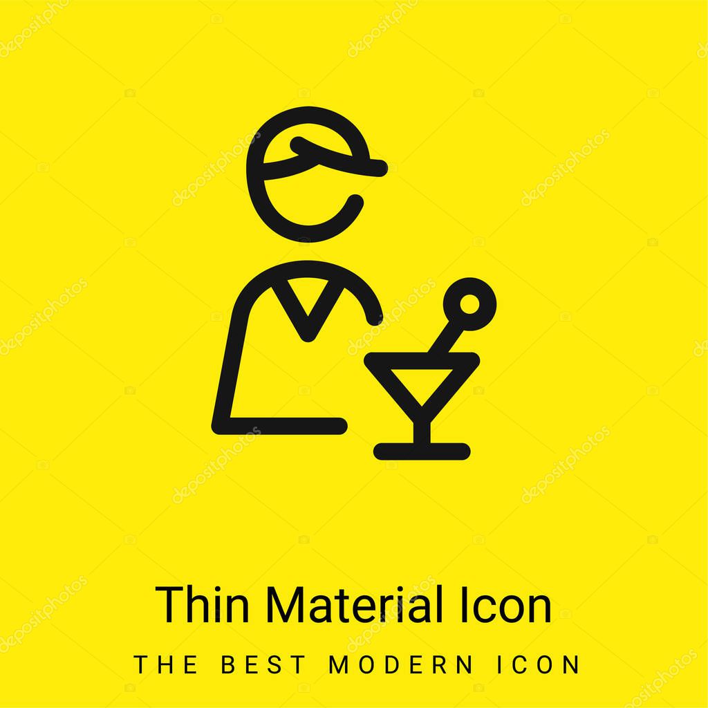 Bartender minimal bright yellow material icon