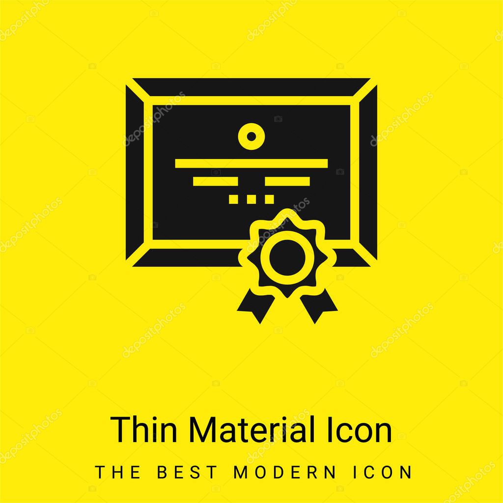 Award minimal bright yellow material icon