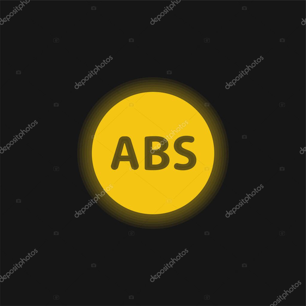 ABS yellow glowing neon icon