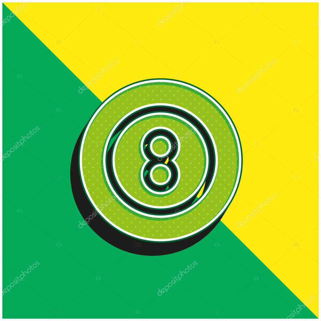 Billiard Green and yellow modern 3d vector icon logo
