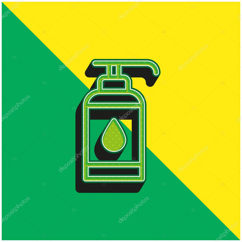 Antiseptic Green and yellow modern 3d vector icon logo