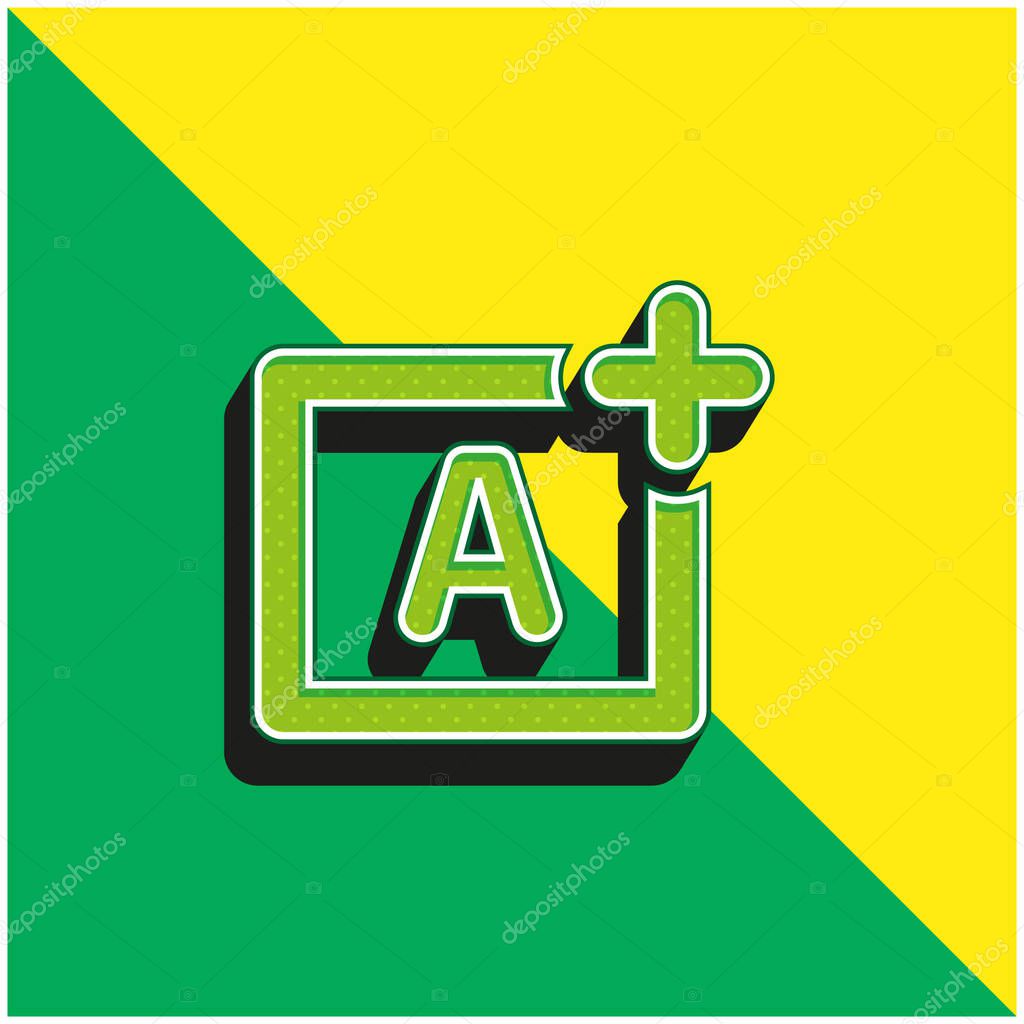 Aperture Priority Green and yellow modern 3d vector icon logo