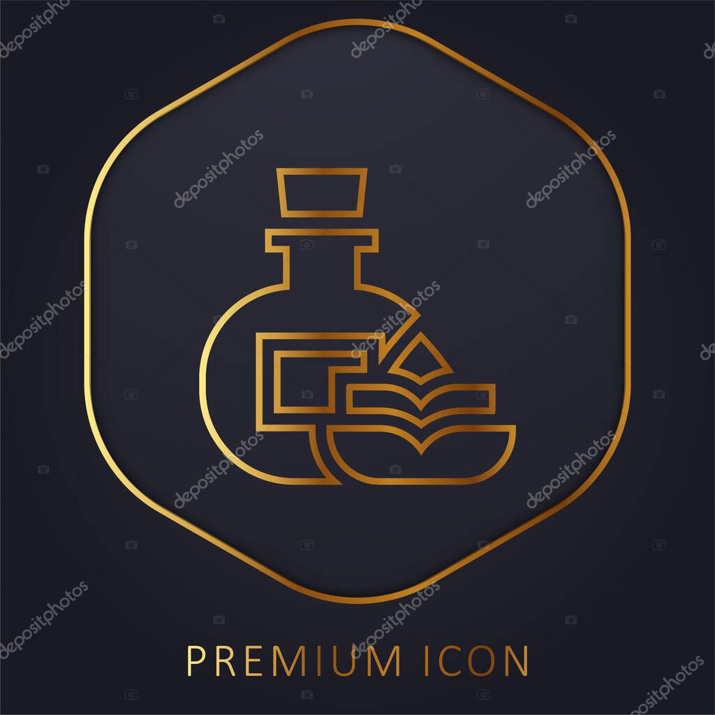 Aromatherapy golden line premium logo or icon