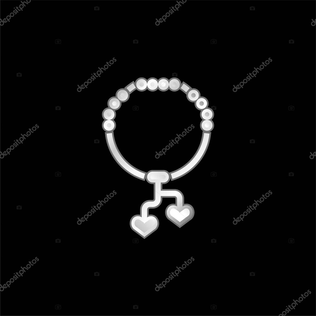 Bracelet silver plated metallic icon