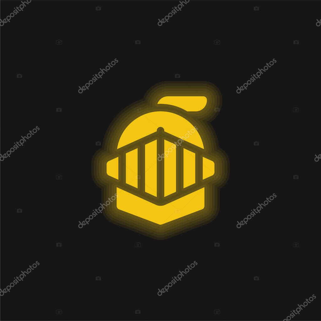 Armor yellow glowing neon icon