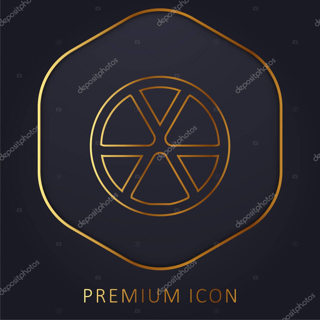 Ball Toy Outline golden line premium logo or icon