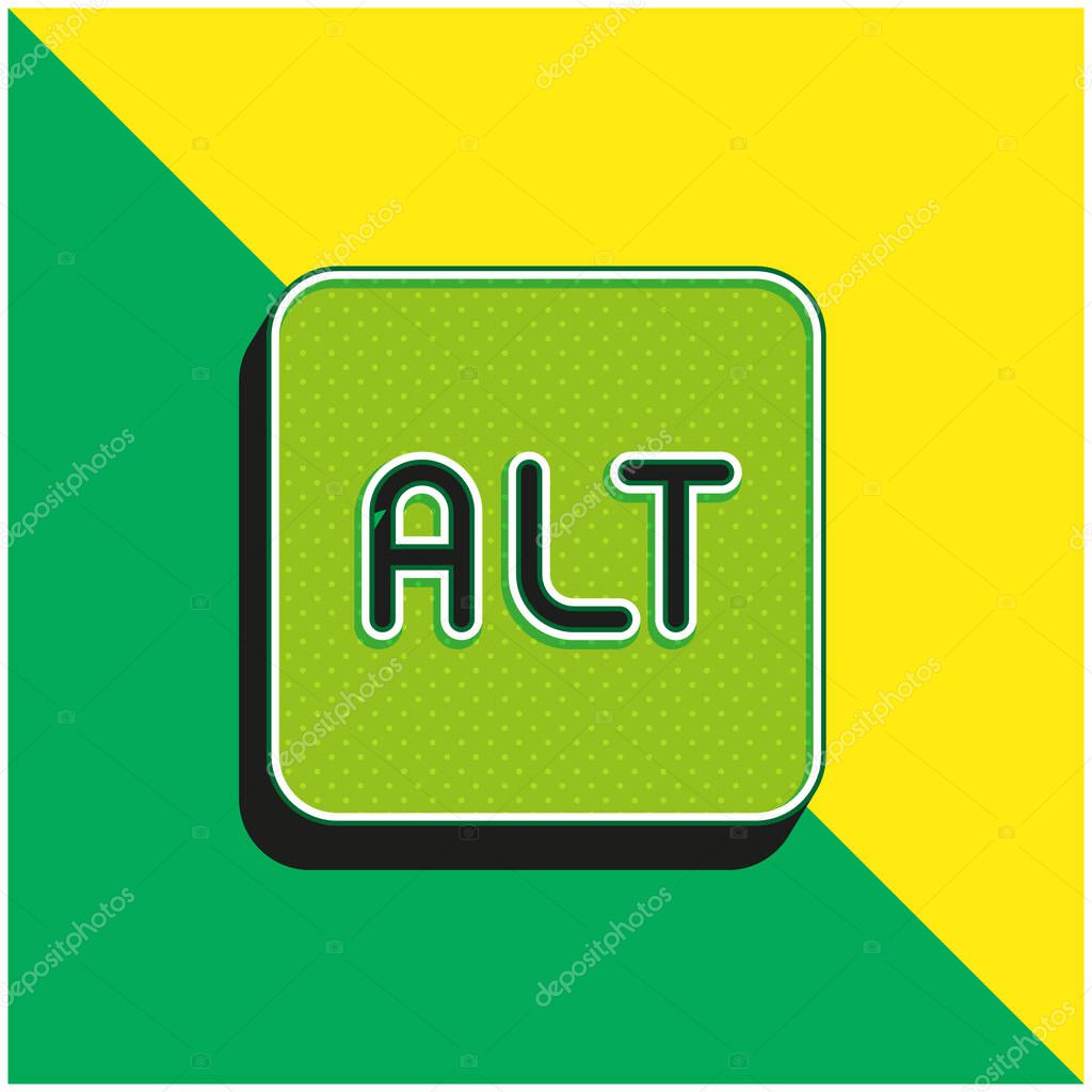 Alt Green and yellow modern 3d vector icon logo