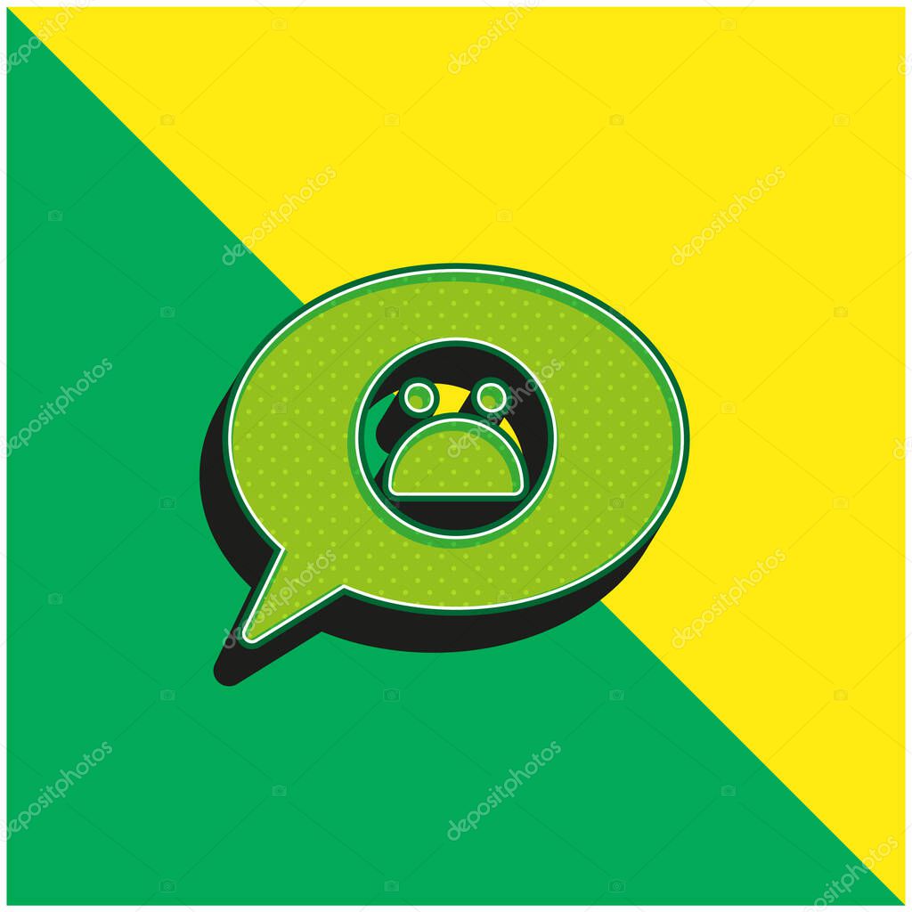 Bad Review Green and yellow modern 3d vector icon logo