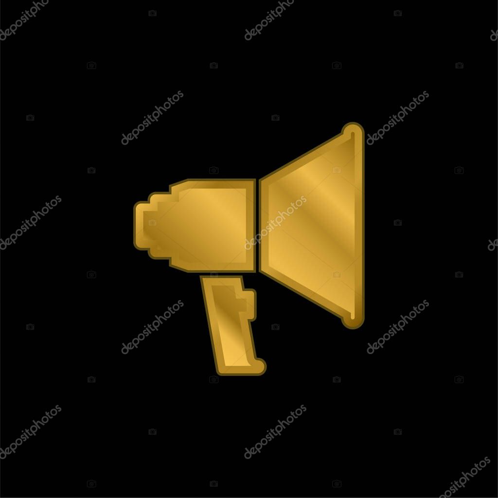 Advertising gold plated metalic icon or logo vector