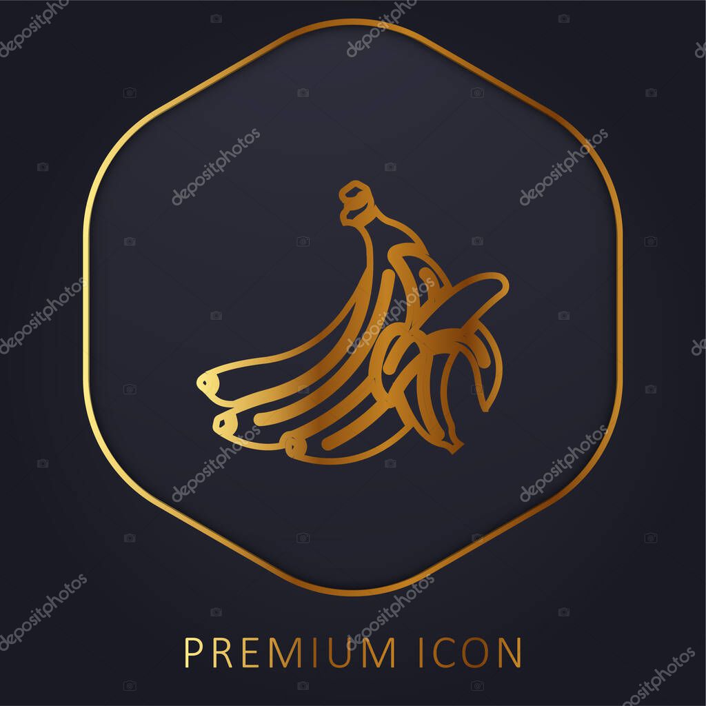 Banana golden line premium logo or icon