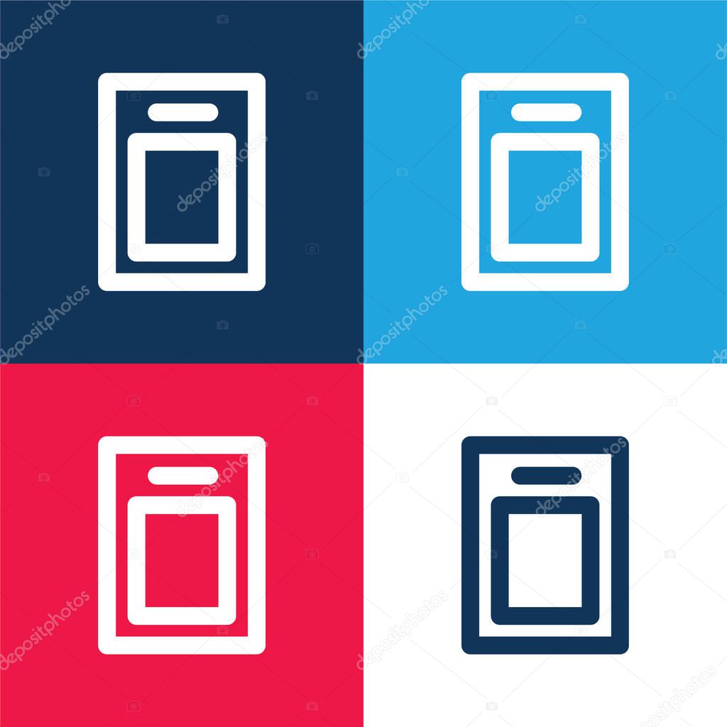 Board blue and red four color minimal icon set