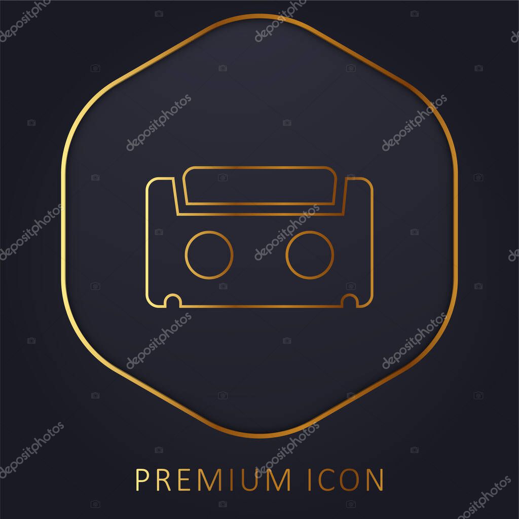 Audiotape golden line premium logo or icon
