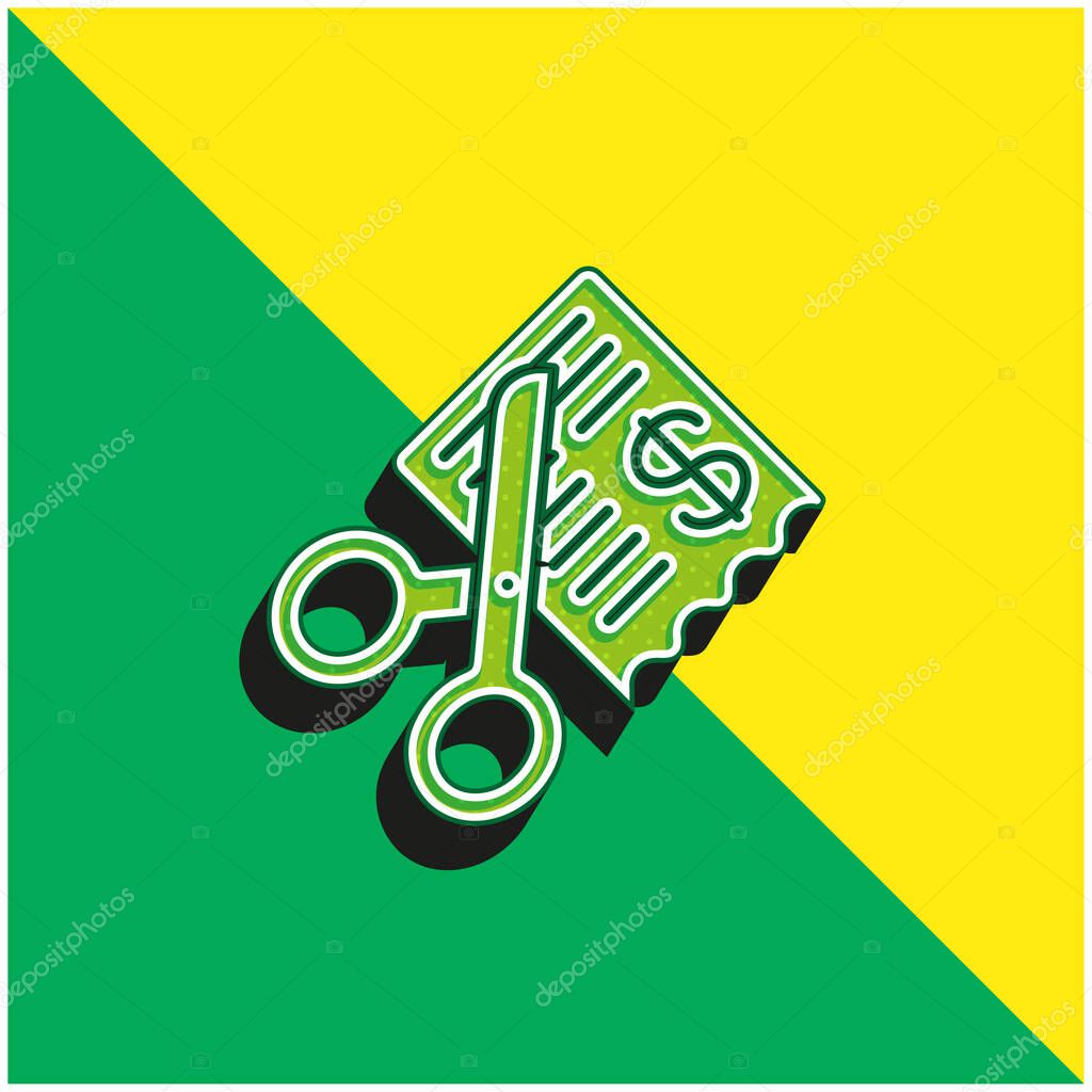 Bills Green and yellow modern 3d vector icon logo