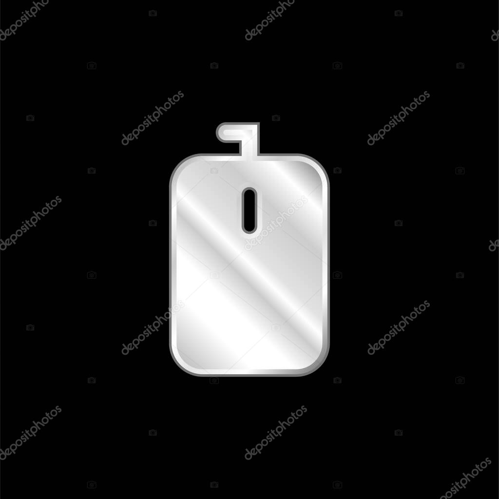Bag Rounded Rectangular Black Tool Shape silver plated metallic icon
