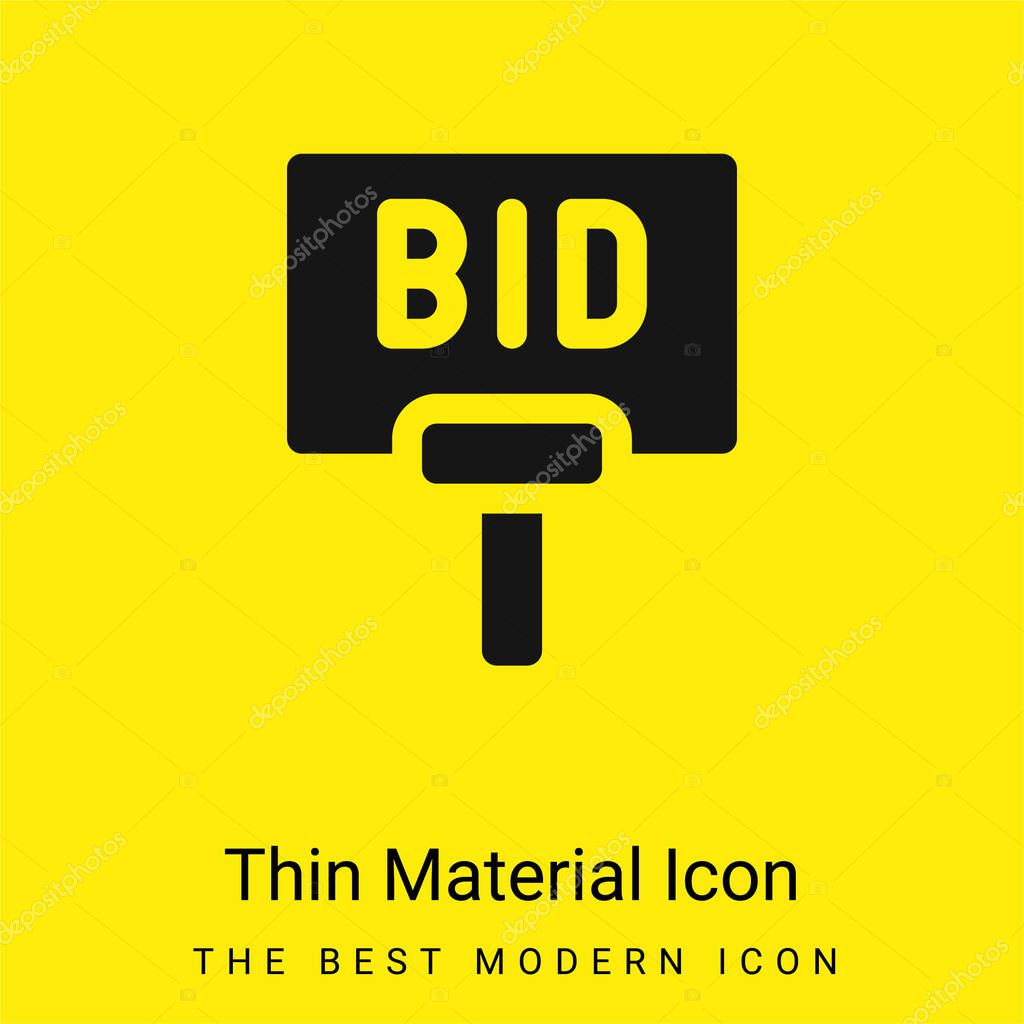 Bidding minimal bright yellow material icon