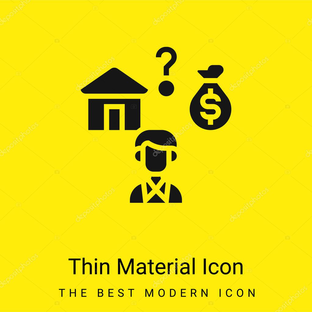 Affordable minimal bright yellow material icon