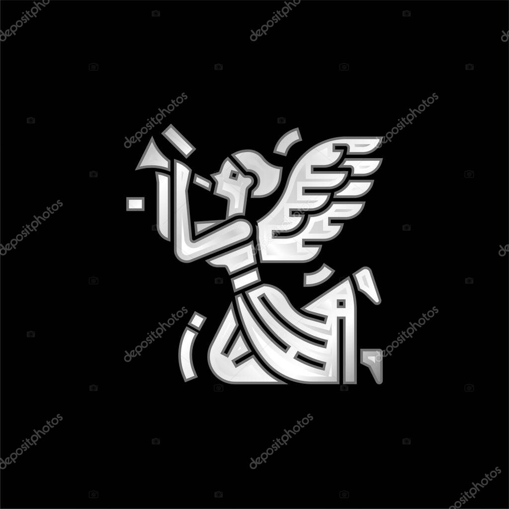 Angel silver plated metallic icon