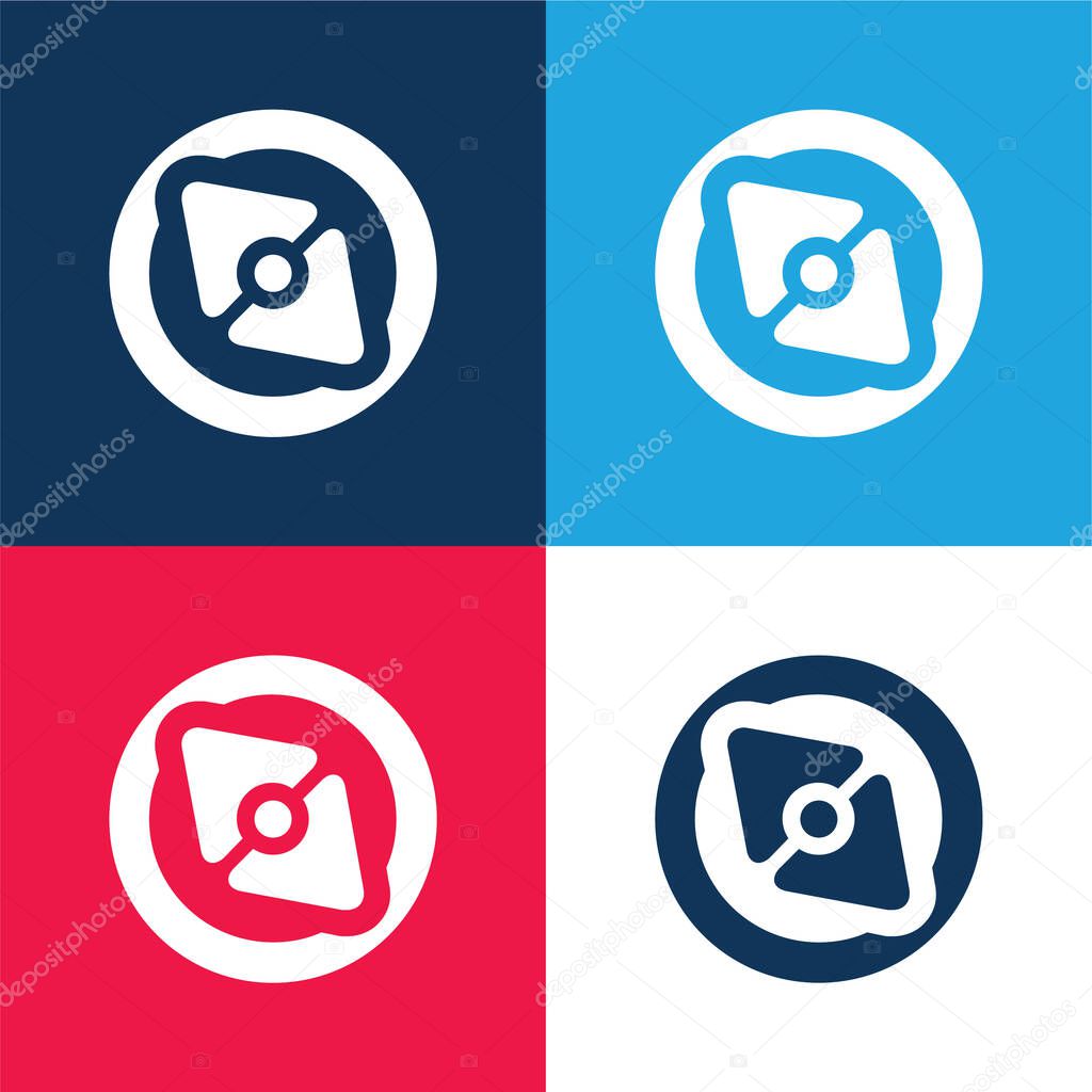 Big Point Compass blue and red four color minimal icon set
