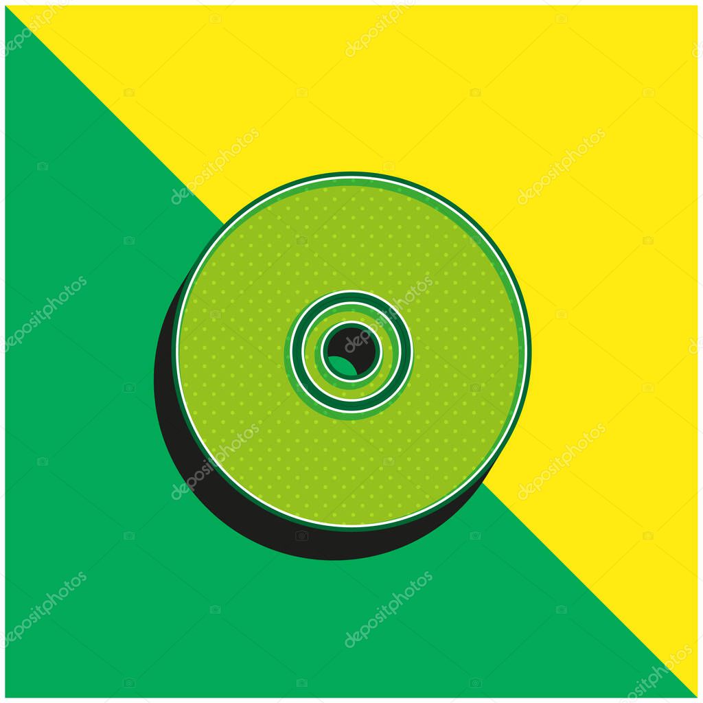 Black Compact Disc Green and yellow modern 3d vector icon logo