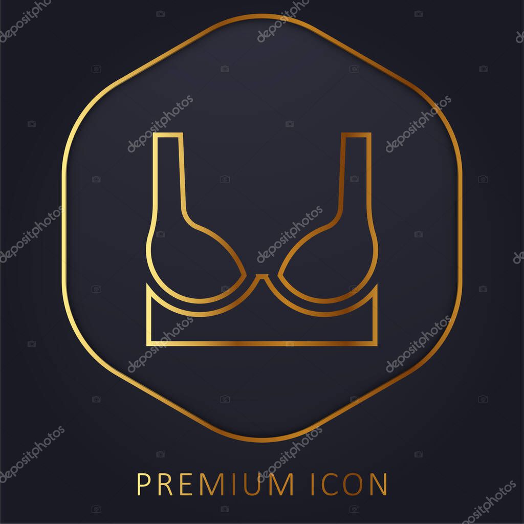 Bra golden line premium logo or icon