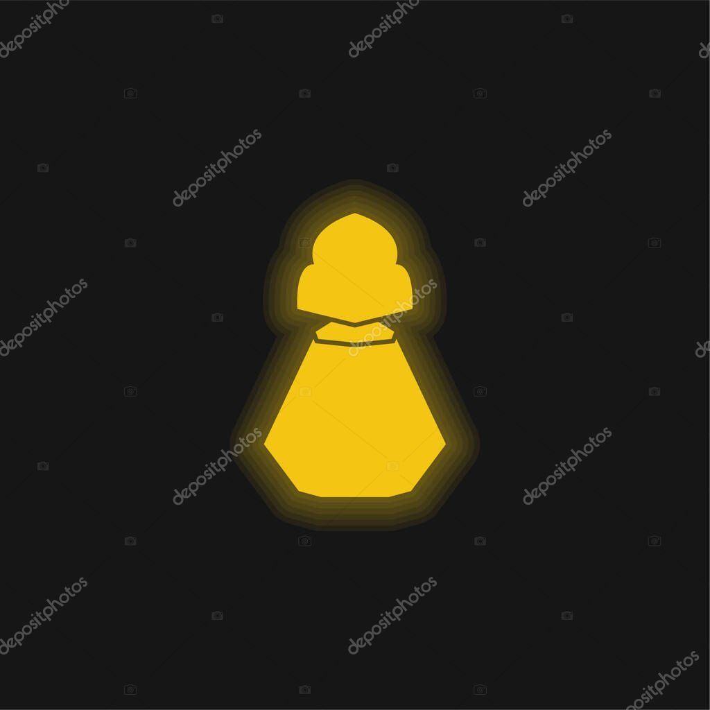 Bottle Black Elegant Silhouette yellow glowing neon icon