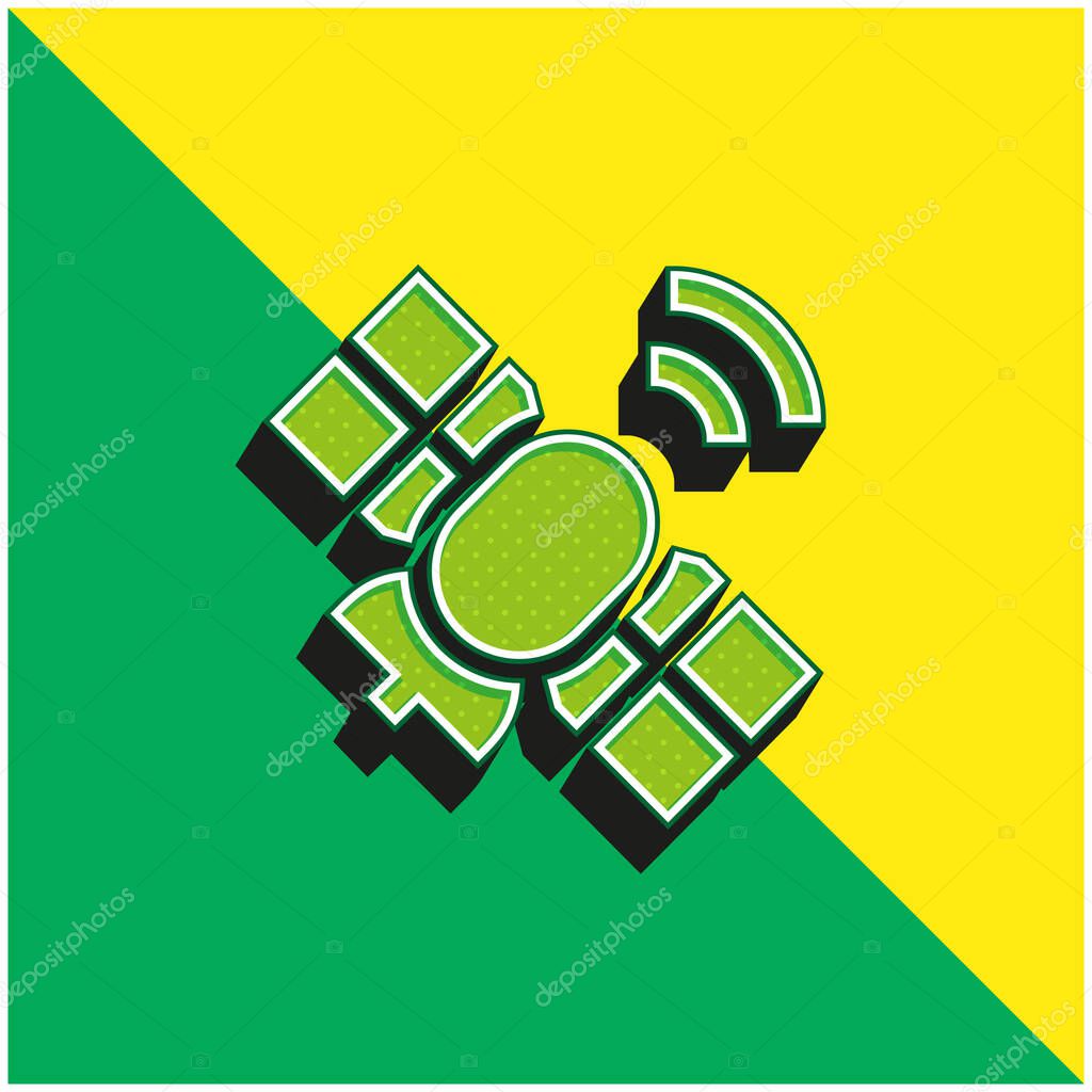 Antenna Green and yellow modern 3d vector icon logo