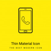 Auricular On Phone Screen minimal leuchtend gelbes Materialsymbol