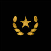 Award gold plated metalic icon or logo vector