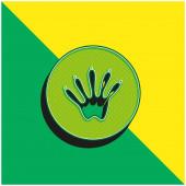 Állati lábnyom Zöld és sárga modern 3D vektor ikon logó