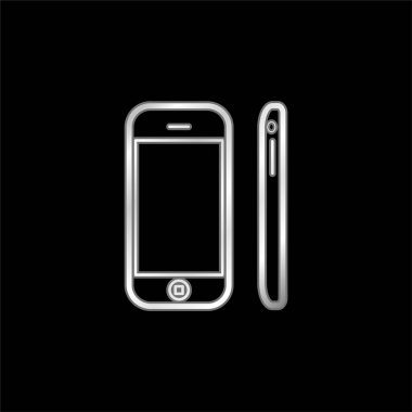 Apple İphone Mobil Araç Görünümleri Ön ve Yan gümüş kaplama metalik simge