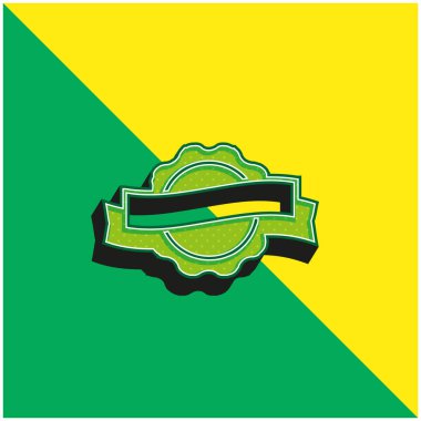 Ödül İşareti Yeşil ve Sarı Modern 3d vektör simgesi logosu