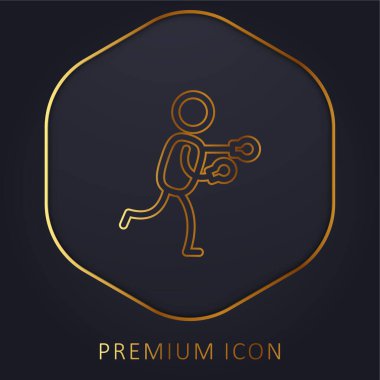 Boxer altın çizgisi premium logosu veya simgesi