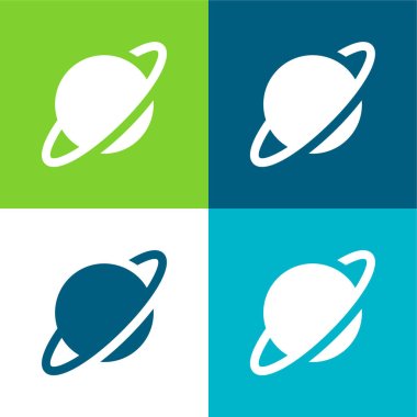 Asteroid Flat four color minimal icon set clipart
