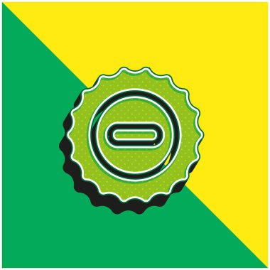 Bira Cap Green ve sarı 3D vektör simgesi logosu