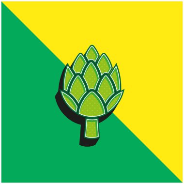 Enginar Yeşil ve Sarı 3D vektör simgesi logosu