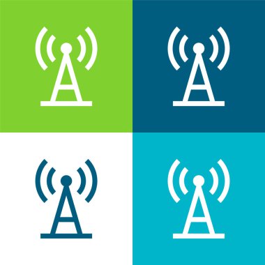 Anten Düz 4 renk en küçük simge kümesi