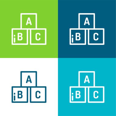 ABC Düz 4 renk en küçük simge kümesi