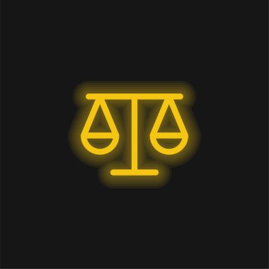 Ölçeklendirilmiş sarı parlak neon simgesi dengeleniyor